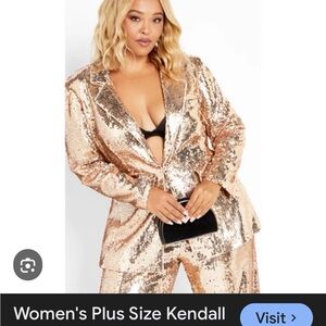 City Chic Women's Plus Size Sequin Blazer